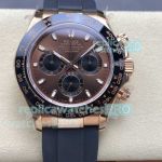 QF 1:1 Replica Rolex Daytona 4130 Gain Weight Rose Gold Watch Chocolate Dial 